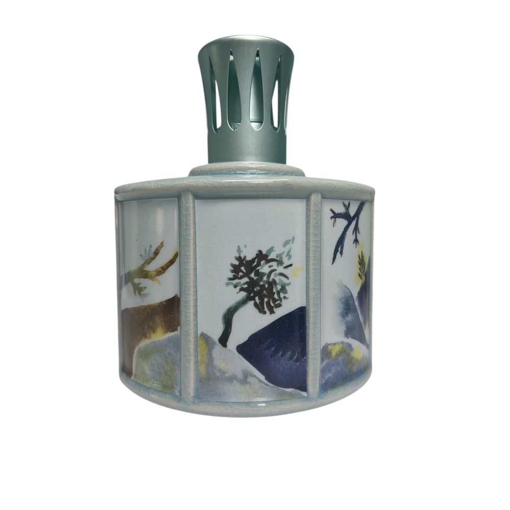Rare Light Blue Japanese Asian Inspired Tree Design Lampe Berger